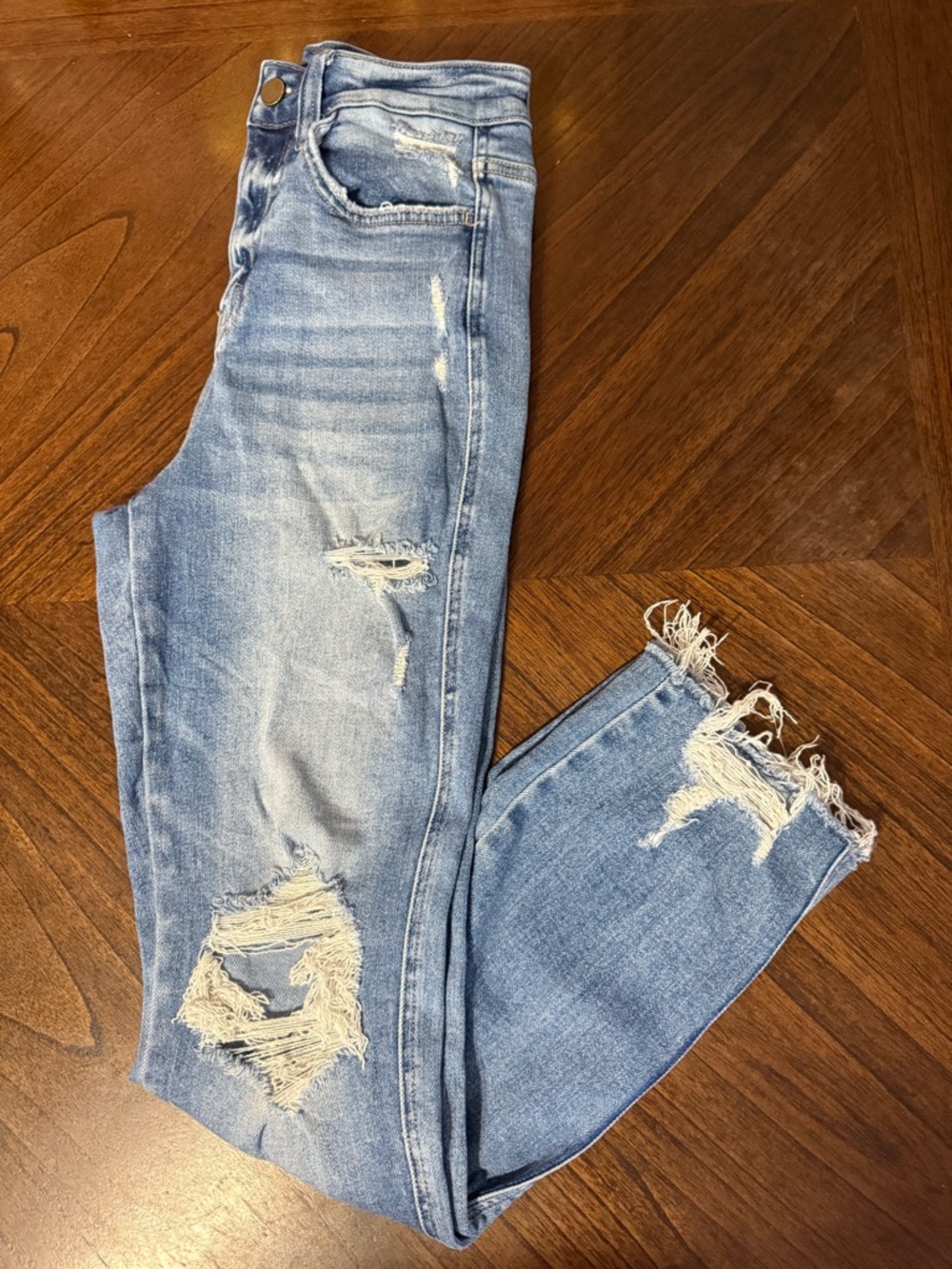 Flying monkey woman ultra high rise distressed jeans straight size 24